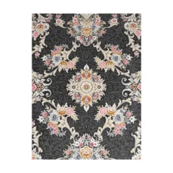 فرش مشهد افشان کد 803606 - رنگ زغال سنگی - عکس شماره 3