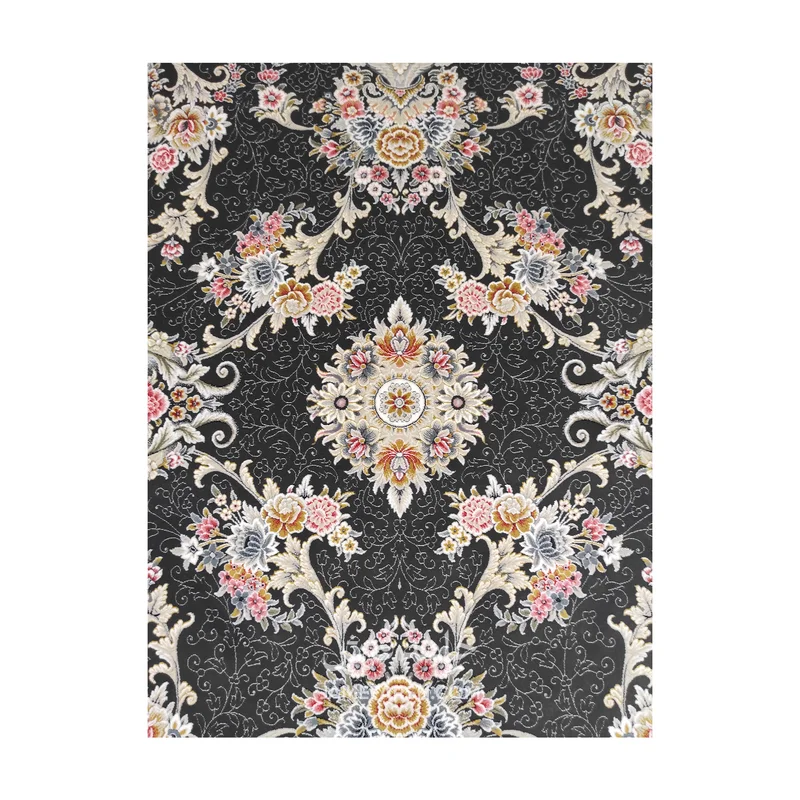 فرش مشهد افشان کد 803606 - رنگ زغال سنگی - عکس شماره 3