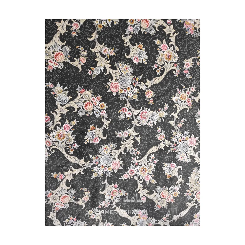 فرش مشهد افشان کد 803606 - رنگ زغال سنگی - عکس شماره 4