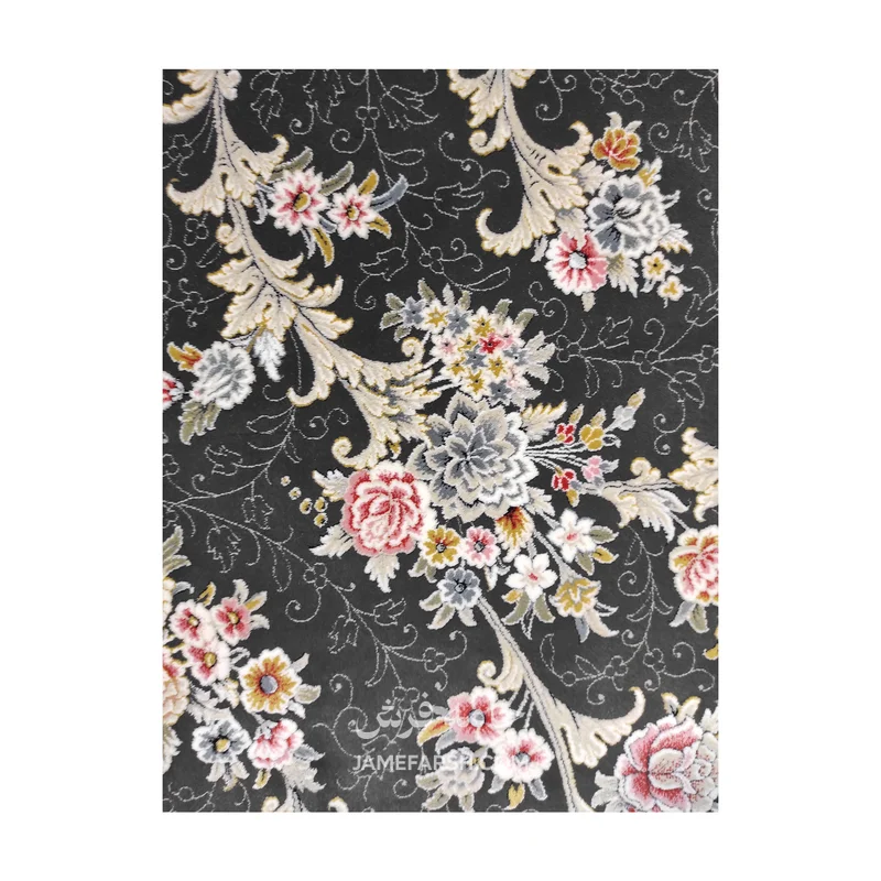 فرش مشهد افشان کد 803606 - رنگ زغال سنگی - عکس شماره 5