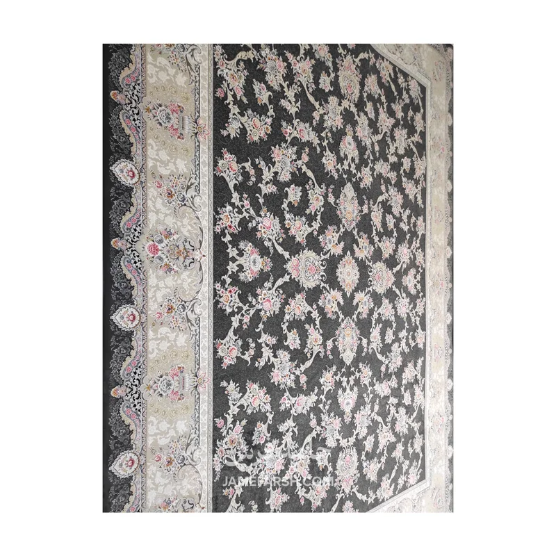 فرش مشهد افشان کد 803606 - رنگ زغال سنگی - عکس شماره 8