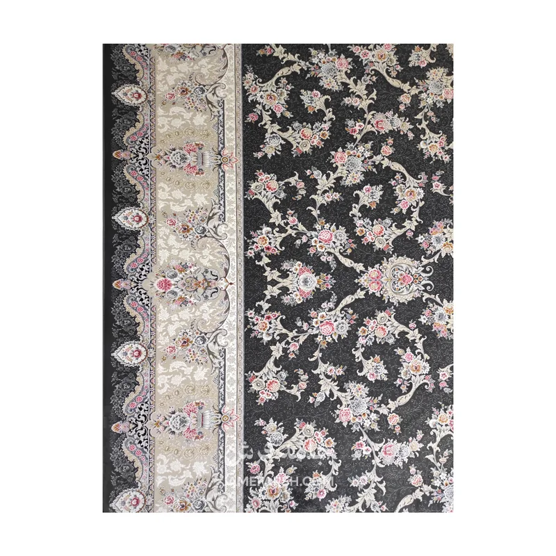 فرش مشهد افشان کد 803606 - رنگ زغال سنگی - عکس شماره 9