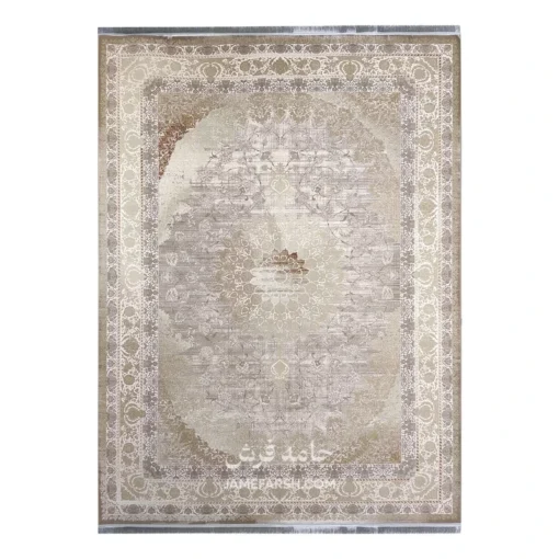 فرش مشهد وینتیج کد 803688 - رنگ کرم - عکس شماره 1