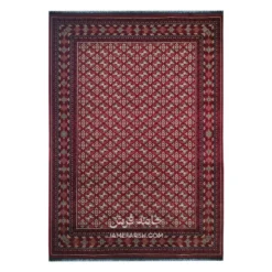 فرش مشهد ترکمن کد 871332 - رنگ لاکی - عکس شماره 1