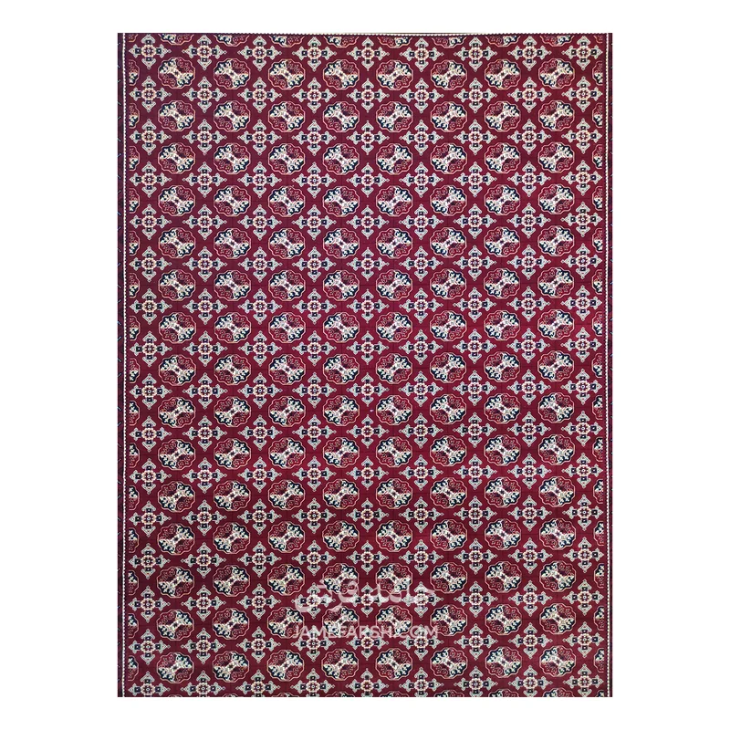 فرش مشهد ترکمن کد 871332 - رنگ لاکی - عکس شماره 2