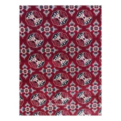 فرش مشهد ترکمن کد 871332 - رنگ لاکی - عکس شماره 4