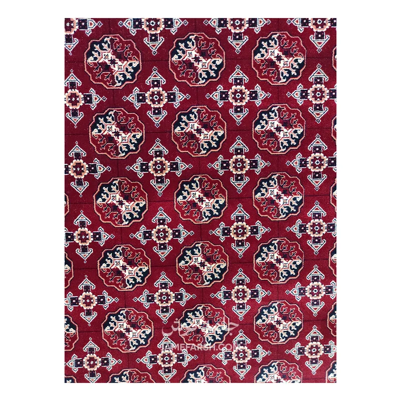 فرش مشهد ترکمن کد 871332 - رنگ لاکی - عکس شماره 4