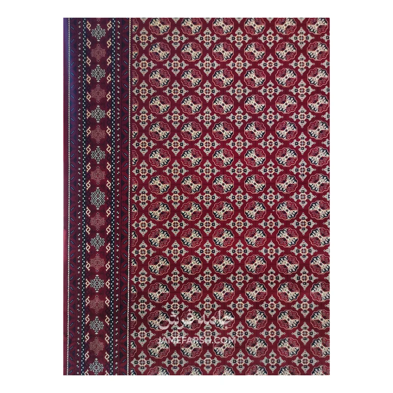 فرش مشهد ترکمن کد 871332 - رنگ لاکی - عکس شماره 5