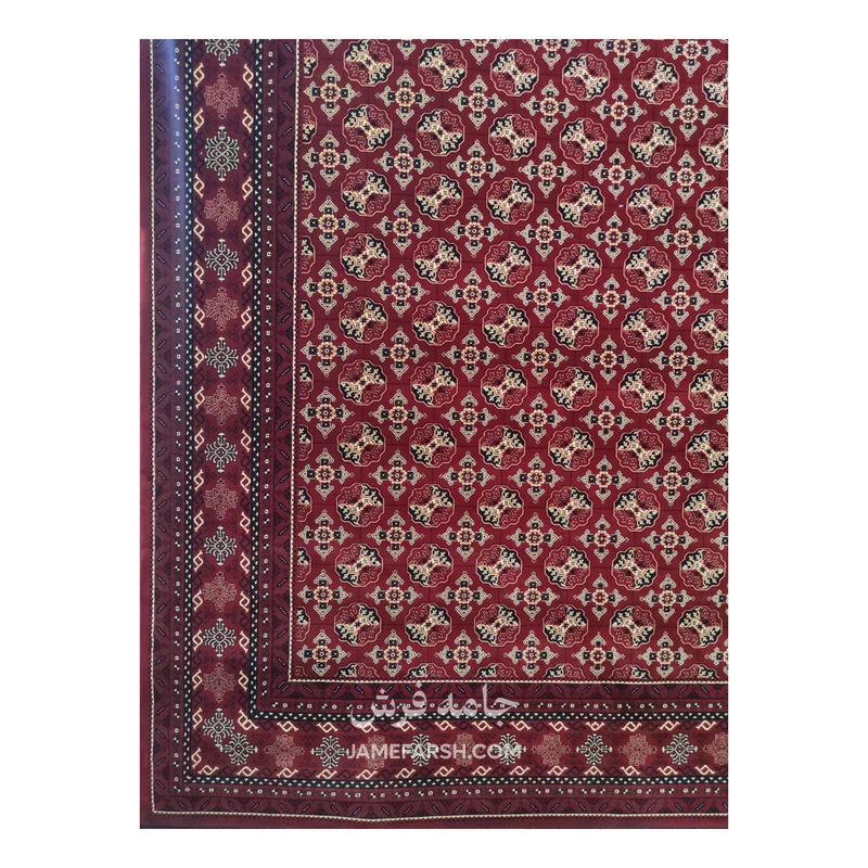 فرش مشهد ترکمن کد 871332 - رنگ لاکی - عکس شماره 6