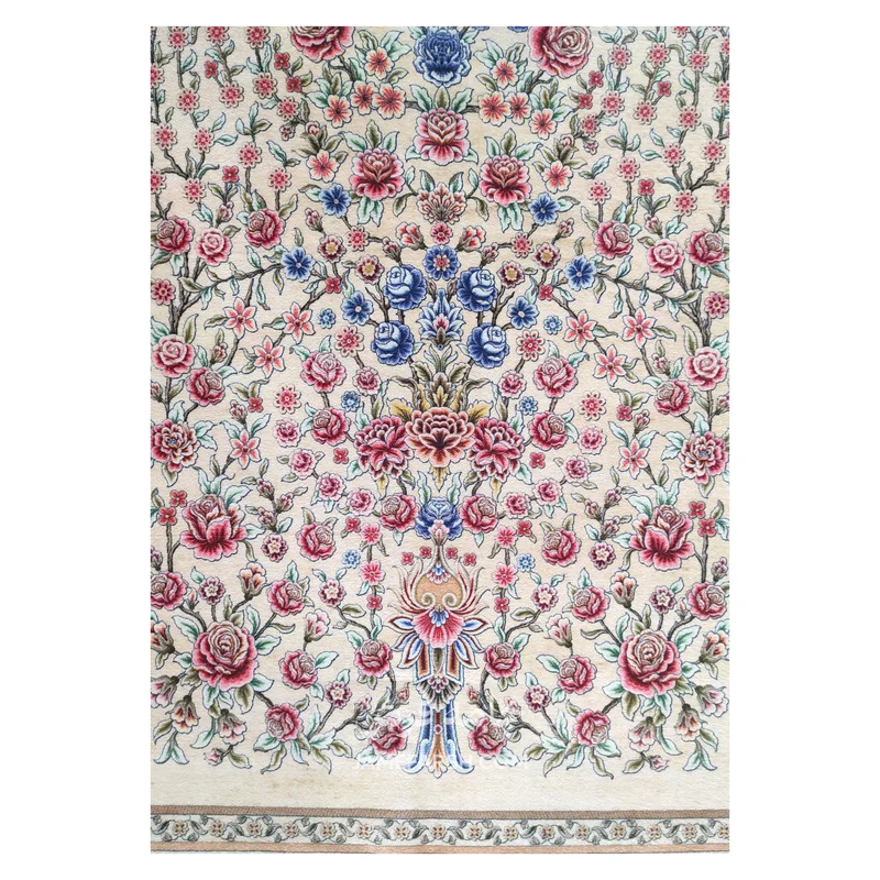 فرش بهراد باغ گل کد 3209 - رنگ کرم - عکس شماره 3