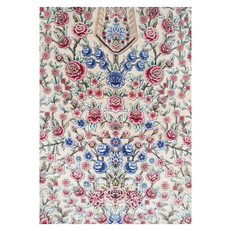 فرش بهراد باغ گل کد 3209 - رنگ کرم - عکس شماره 4