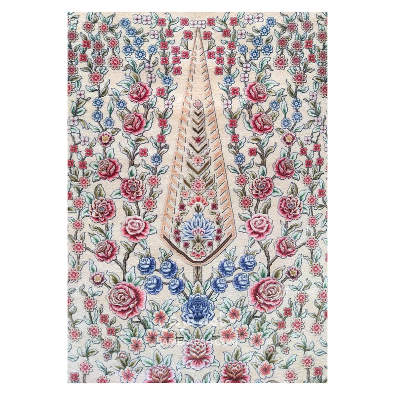 فرش بهراد باغ گل کد 3209 - رنگ کرم - عکس شماره 5