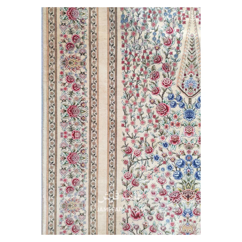 فرش بهراد باغ گل کد 3209 - رنگ کرم - عکس شماره 6