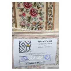 فرش بهراد باغ گل کد 3209 - رنگ کرم - عکس شماره 8