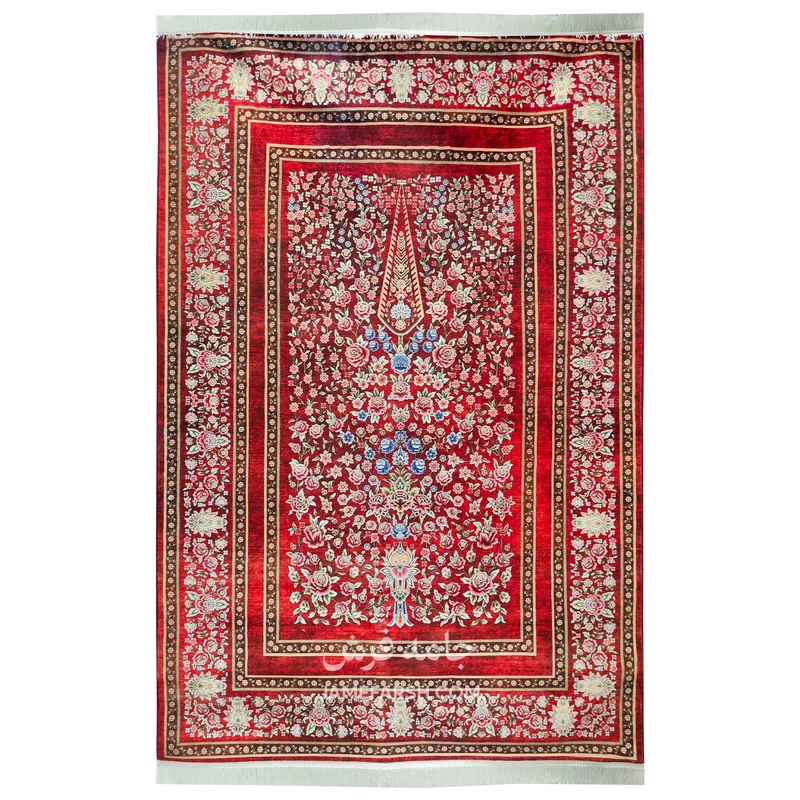 فرش بهراد باغ گل کد 3209 - رنگ قرمز - عکس شماره 1