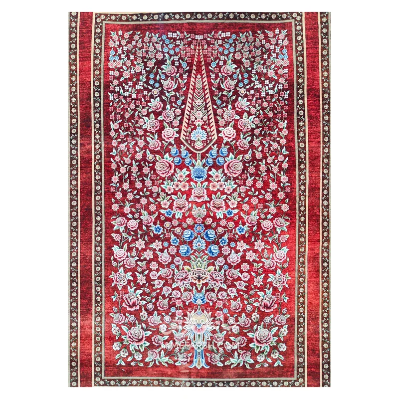 فرش بهراد باغ گل کد 3209 - رنگ قرمز - عکس شماره 2