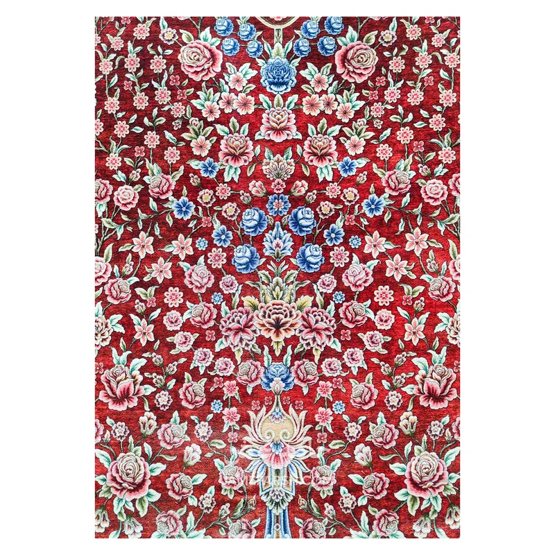 فرش بهراد باغ گل کد 3209 - رنگ قرمز - عکس شماره 3