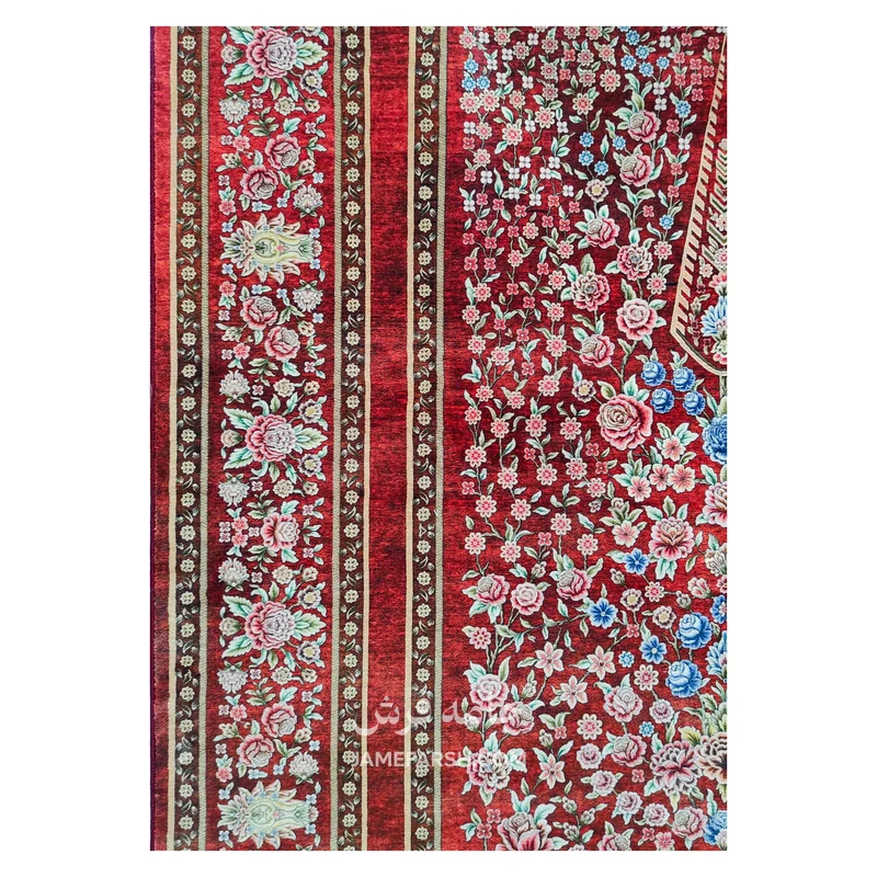 فرش بهراد باغ گل کد 3209 - رنگ قرمز - عکس شماره 6