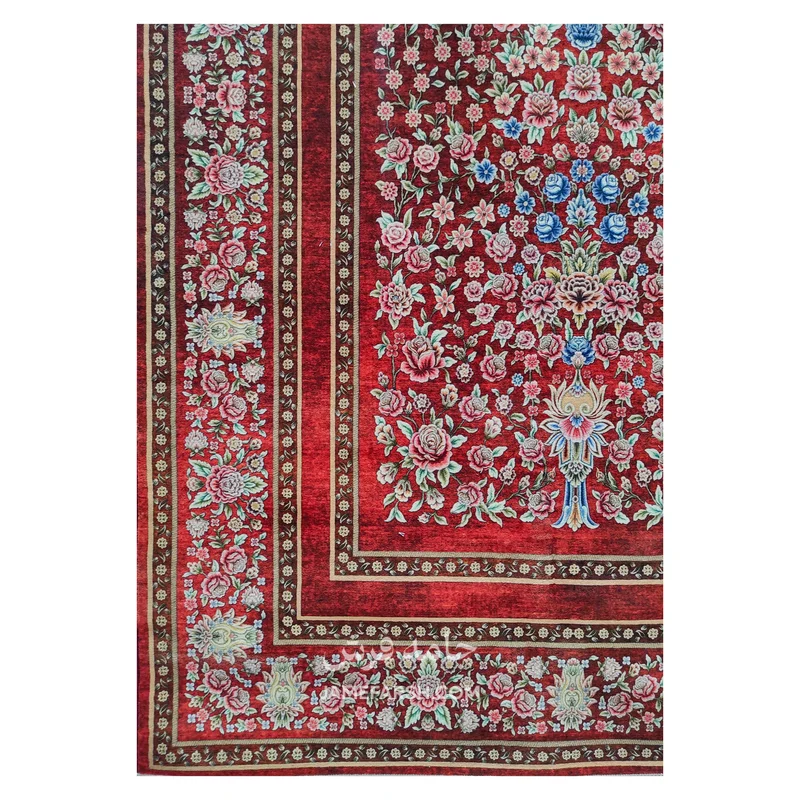 فرش بهراد باغ گل کد 3209 - رنگ قرمز - عکس شماره 7