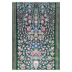 فرش بهراد باغ گل کد 3209 - رنگ سبز - عکس شماره 2