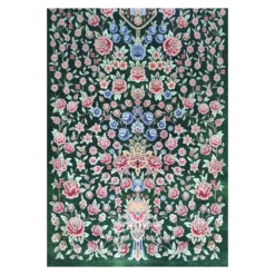 فرش بهراد باغ گل کد 3209 - رنگ سبز - عکس شماره 3