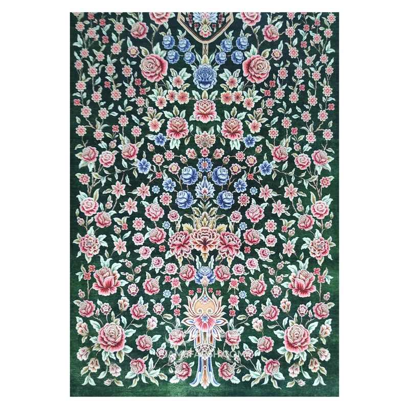 فرش بهراد باغ گل کد 3209 - رنگ سبز - عکس شماره 3