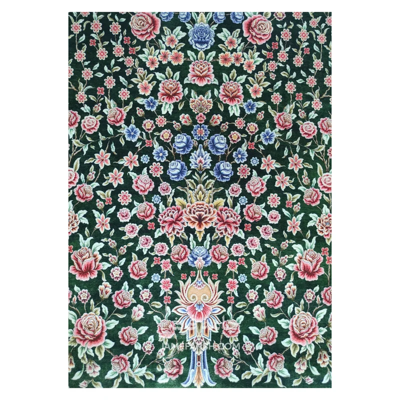 فرش بهراد باغ گل کد 3209 - رنگ سبز - عکس شماره 5