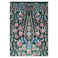 فرش بهراد باغ گل کد 3209 - رنگ سبز - عکس شماره 6