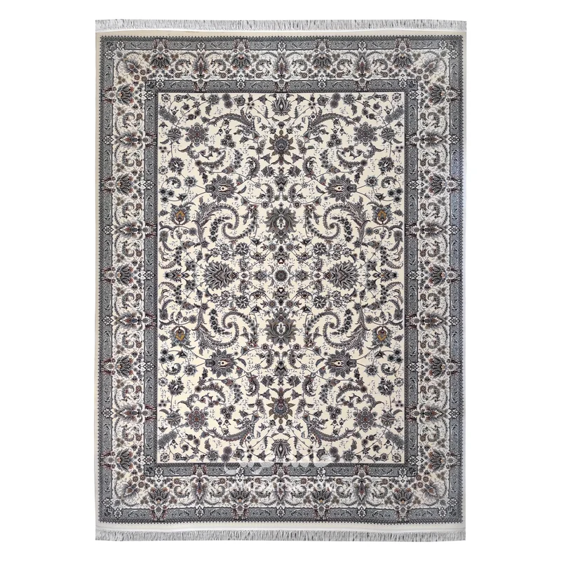 فرش مشهد افشان کد 722253 - رنگ کرم - عکس شماره 1