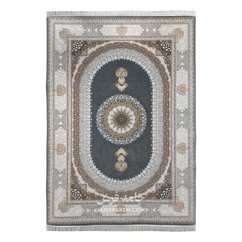 فرش مشهد مدرن کد 723504 - رنگ طوسی - عکس شماره 1