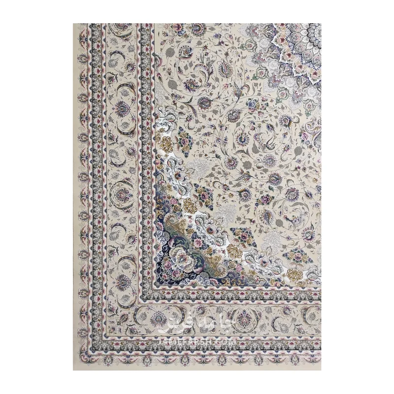 فرش مشهد لچک ترنج کد 814007 - رنگ کرم - عکس شماره 10