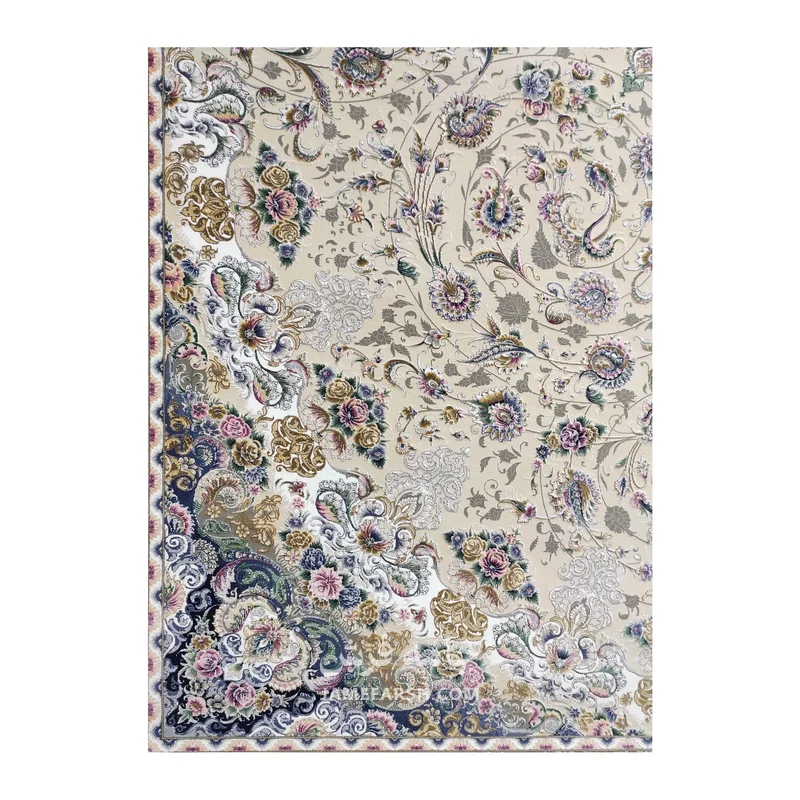 فرش مشهد لچک ترنج کد 814007 - رنگ کرم - عکس شماره 11