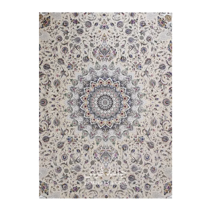 فرش مشهد لچک ترنج کد 814007 - رنگ کرم - عکس شماره 2