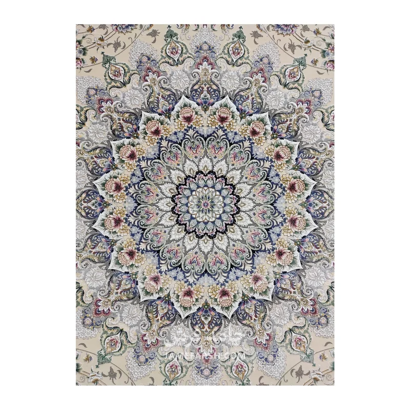 فرش مشهد لچک ترنج کد 814007 - رنگ کرم - عکس شماره 3