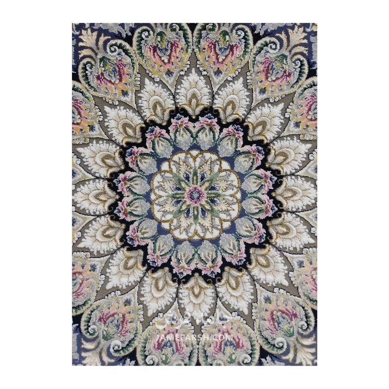 فرش مشهد لچک ترنج کد 814007 - رنگ کرم - عکس شماره 4