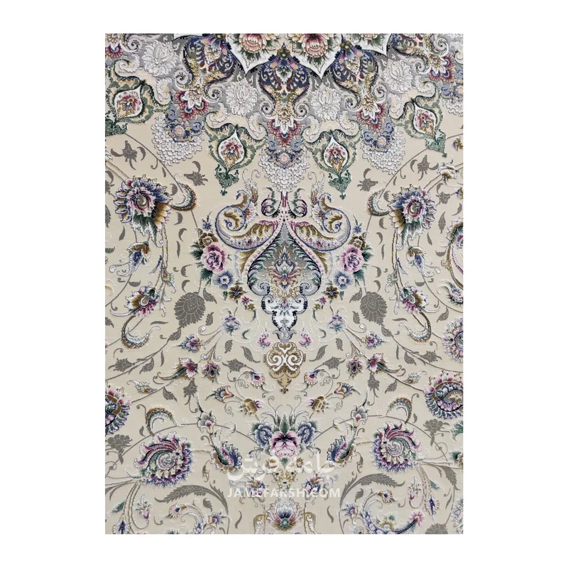 فرش مشهد لچک ترنج کد 814007 - رنگ کرم - عکس شماره 7