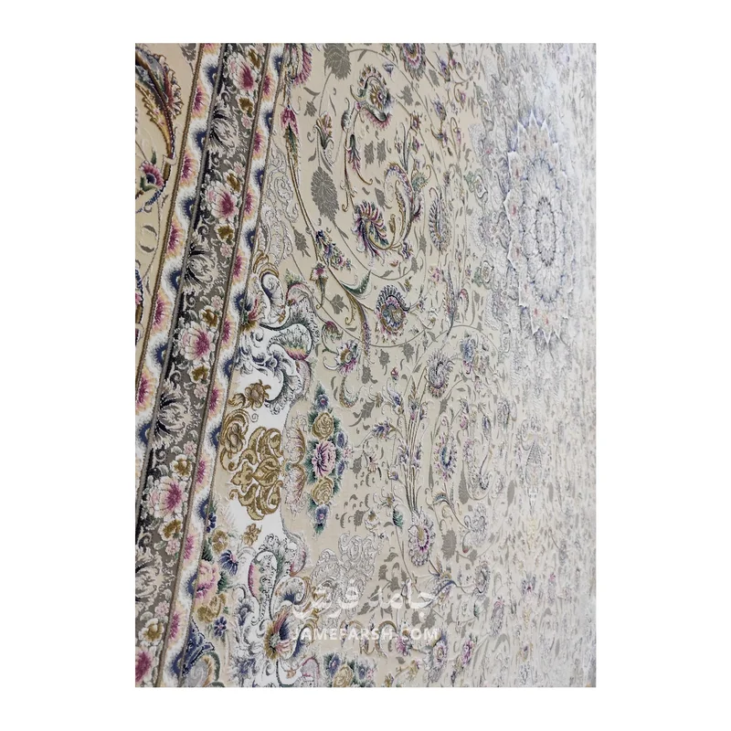 فرش مشهد لچک ترنج کد 814007 - رنگ کرم - عکس شماره 8