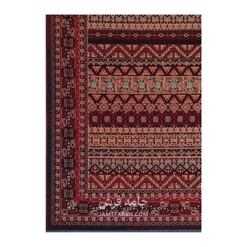 فرش مشهد بلوچی کد 871358 - رنگ لاکی - عکس شماره 4