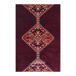 فرش مشهد دستباف گونه کد 871359 - رنگ لاکی - عکس شماره 2