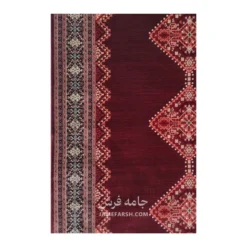 فرش مشهد دستباف گونه کد 871359 - رنگ لاکی - عکس شماره 3