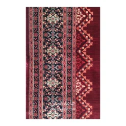 فرش مشهد دستباف گونه کد 871359 - رنگ لاکی - عکس شماره 4