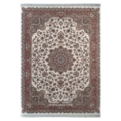 فرش مشهد لچک ترنج کد 702033 - رنگ کرم - عکس شماره 1