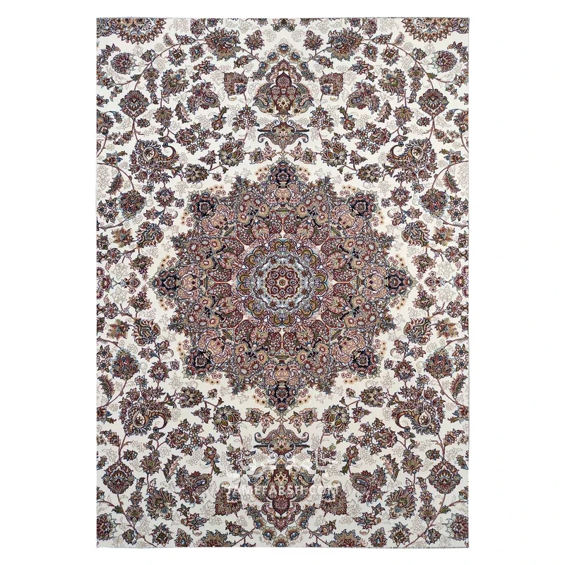 فرش مشهد لچک ترنج کد 702033 - رنگ کرم - عکس شماره 2