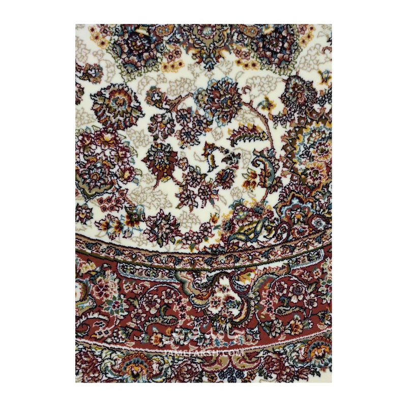 فرش مشهد لچک ترنج کد 702033 - رنگ کرم - عکس شماره 4