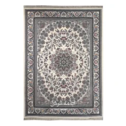 فرش مشهد لچک ترنج کد 722146 - رنگ کرم - عکس شماره 1