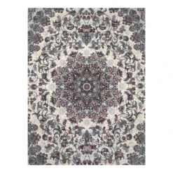 فرش مشهد لچک ترنج کد 722146 - رنگ کرم - عکس شماره 2