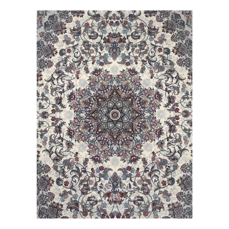 فرش مشهد لچک ترنج کد 722146 - رنگ کرم - عکس شماره 2