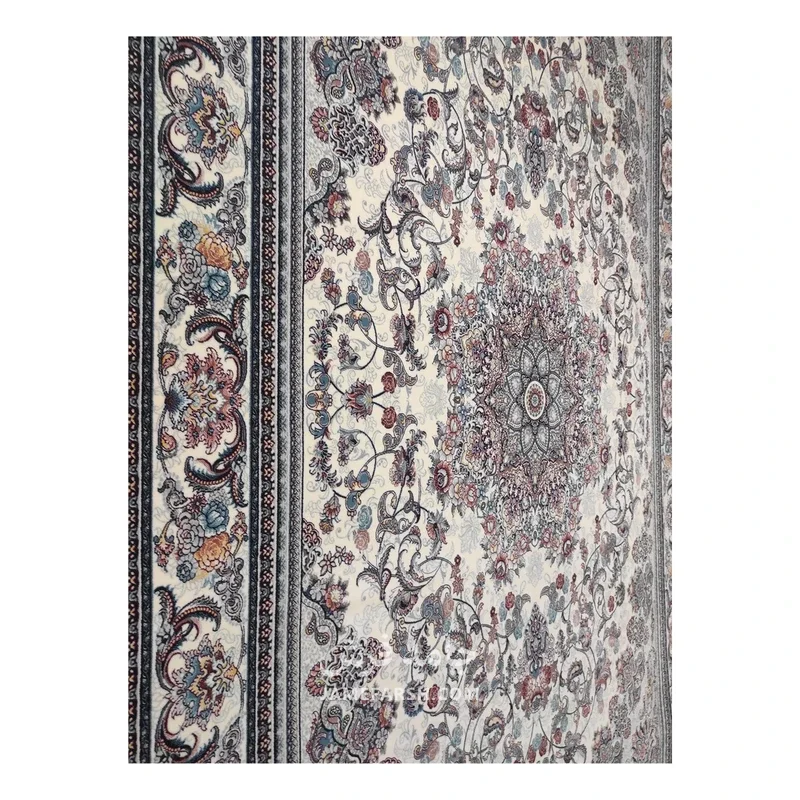 فرش مشهد لچک ترنج کد 722146 - رنگ کرم - عکس شماره 3