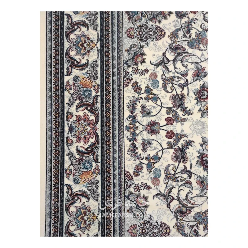 فرش مشهد لچک ترنج کد 722146 - رنگ کرم - عکس شماره 4