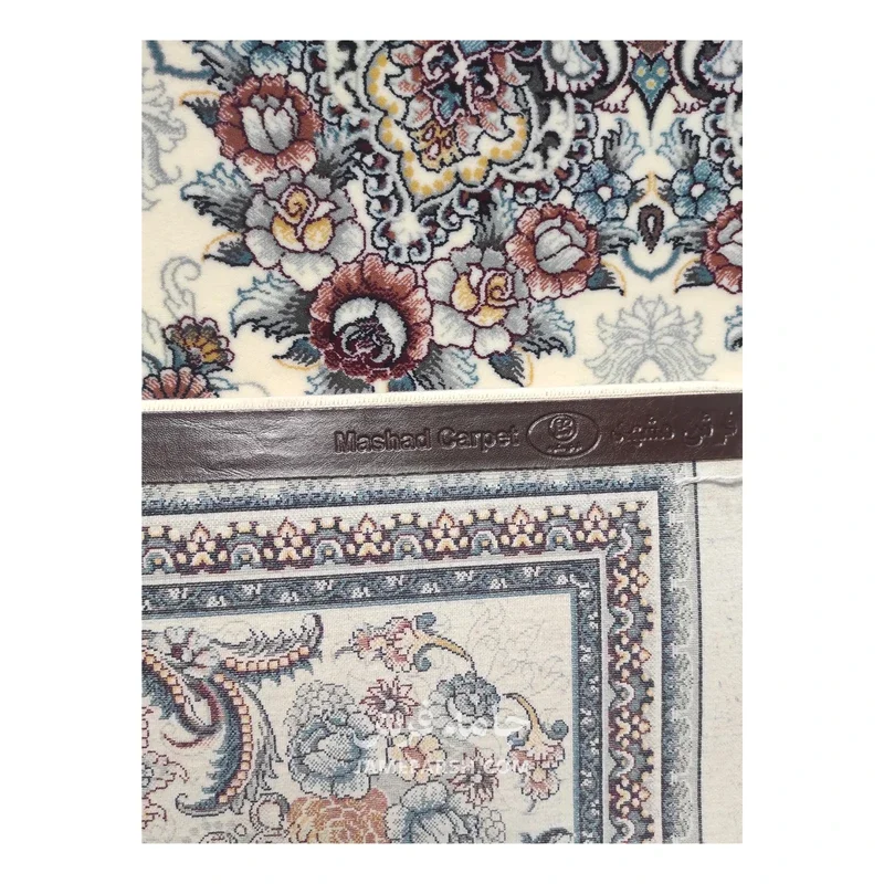 فرش مشهد لچک ترنج کد 722146 - رنگ کرم - عکس شماره 5